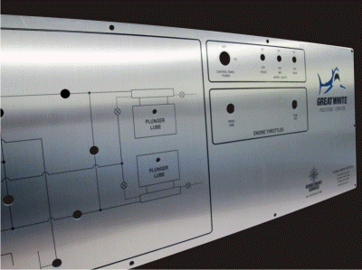 STAINLESS STEEL PANEL WITH SCHEMATICS